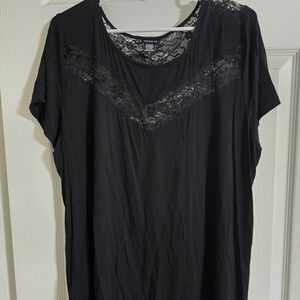 Torrid Black Lace Accent Top Sz 2xl